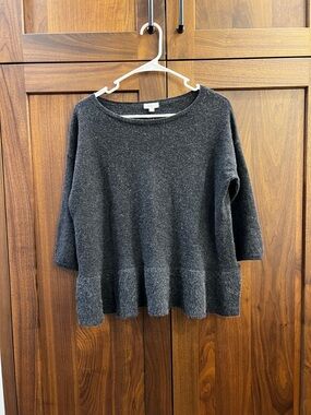 Garnet Hill 100% Cashmere Cozy Dark Gray Women's Sweater size S